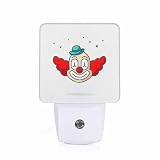 Chrobak LED Night Light,Fun Art Cute Clown Head LED Night Light Plug into Wall with Dusk to Dawn Light Sensor White Energy Efficient Nightlight for Bedroom Bathroom Hallway Living Room Kitchen