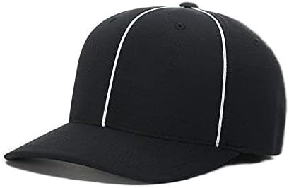 Richardson | 485 | Black with White Piping Referee Hat Cap | Football Lacrosse Umpire | Pulse R-Flex Performance