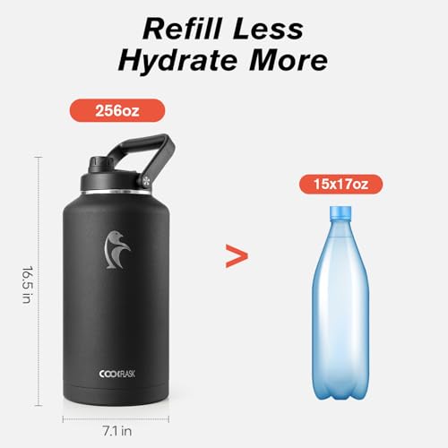 Image of Coolflask Titan 2 Gallon Water Bottle Insulated with Large Spout Lid