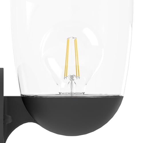 Lanterne extérieure Donatori au design rétro noir et verre