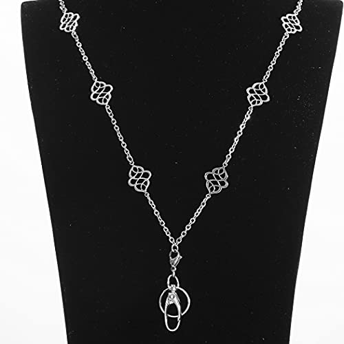 Leader Jin Women's Fashion Lanyard Necklace Chain Lanyard Super Strong For Keys Badge Holde (Silver 1#) #TOP1