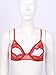 YiZYiF Womens Fashion See Through Sheer Mesh Lingerie Hellow Out Underwired Bra Tops Bralette Split Red 4X-Large