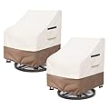 SoloToo Patio Chair Covers Waterproof Patio Furniture Covers, 33W x 35D x 36H Inches Swivel Outdoor Chair Cover 2 Pack (Beige)