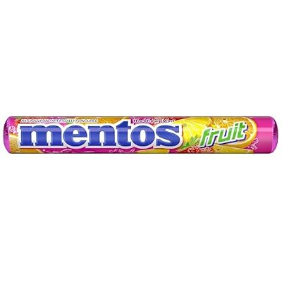 Mentos Chewy Mint Candy Roll, Fruit, 14 Pieces Per Roll (Pack of 1)