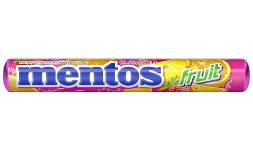 Image of Mentos Chewy Mint Candy Roll, Fruit, 14 Pieces Per Roll (Pack of 1)