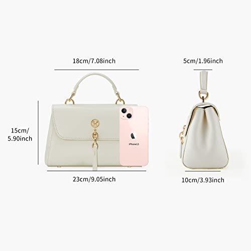 Image of VICTORIA HYDE Women's Small Satchel Handbag Crossbody Purse Top Handle Bag (White)