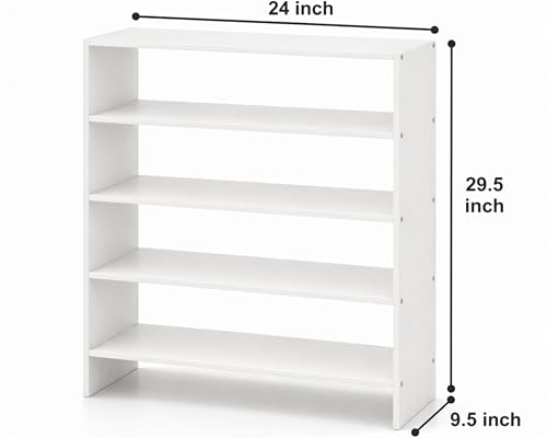 Image of Enigmatic Woodworks Wooden Shoe Rack for Home, Shoes Chappal Slippers Organizer Stand, Small Shoerack Organiser DIY (Do it Yourself) (SR-5T White)