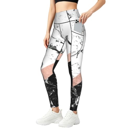 Pantalones de yoga estampados mallas deportivas mujer con bolsillos laterales