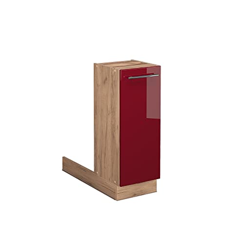 Vicco Îlot de Cuisine Fame-Line, Rouge Bordeaux Haute Brillance, 30cm sans PT, pour Une Combinaison Libre avec d'autres modules Fame-Line