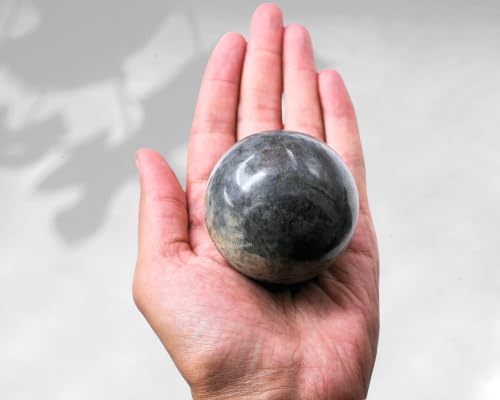 Image of Certified Iolite Crystal Ball for Meditation - Premium Crystal Vastu Items for Home and Feng Shui Items for Good Luck - Ideal for Pooja Supplies and Spiritual Practices (2.5 inch Inch)