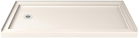 DreamLine SlimLine 32 in. D x 60 in. W x 2 3/4 in. H Left Drain Single Threshold Shower Base in Biscuit, DLT-1132601-22
