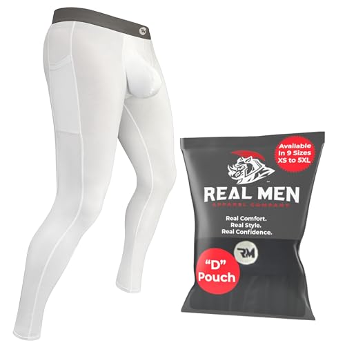 RM Real Men ABCD Pouch Compression Pants - 1, 2 and 3 Pack, Mens Leggings, Yoga Pants, Tights, Base Layer Men Cold Weather