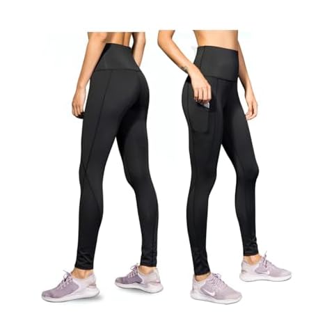 doorslay 2 Piece Yoga Pants with Pockets, High Waisted Workout Yoga Black Leggings for Women, Butt Lifting Tummy Control Pant Cover