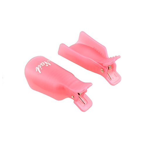 KINGMAS 10 Pcs Gel Nail Polish Remover Clips, Plastic Acrylic Nail Art Remover Soak Off Wrap Cleaner Cap Clip
