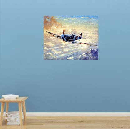 Spitfire Painting Military Airplane Aviation Wall Decor Art Print Poster (16X20) #TOP1