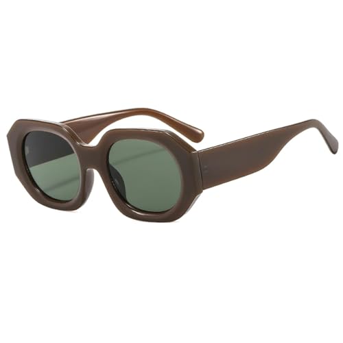 Lunettes de soleil rétro avec protection UV400 et monture polygonale