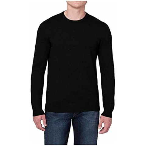 Buffalo David Bitton Men's Long Sleeve Crew Neck Popcorn Sweater, Black, Large Cover