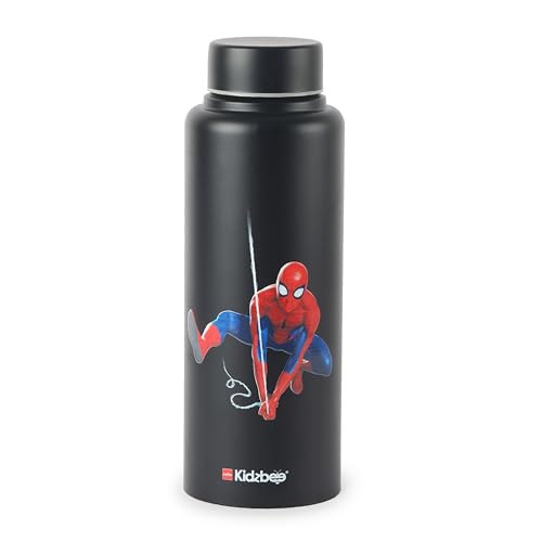 Image of CELLO Kidzbee Vortex Single Wall Steel Water Bottle For Kids 700 ml | 3D Touch & Feel Spiderman Design, Fridge Safe Spill Proof & Leak Proof Stainless Steel Water Bottle For School Kids & Travel