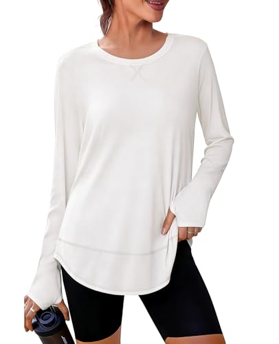 Terecey Sportshirt Damen Langarm Funktionsshirt Atmungsaktive Fitness...