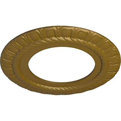 Image of Ekena Millwork CM10CLGLS 10 5 /8 inchOD X 5 3 /4 inchID X 1 /2 inchP Claremont Ceiling Medallion Fits Canopies Up to 7 inch, Gold
