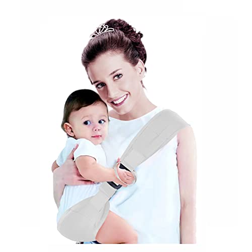 baby side sling - Portable Baby Carrier, Ergonomic Baby Strap one Shoulder Labor-Saving Polyester Baby Half Wrapped Sling with Anti-Slip Particles Soft Baby Straps for Newborn, Infant & Toddler, 4-36 Months (White)