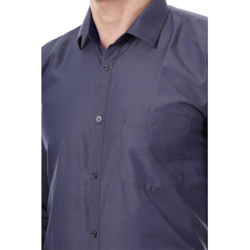 Image of XJARVIS Austin Men's Combed Cotton Shirt | Solid Plain Formal & Casual Shirt for Men | Regular Fit | Spread Collar | Full Sleeve | Office Wear Shirt with Pocket