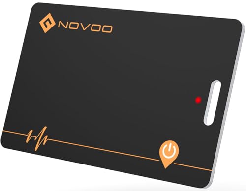 NOVOO Dünne Geldbörsen Tracker Wiederaufladbarer Air Tag Karte mit Apple Find My (nur iOS) Smart Bluetooth Geldbörsenfinder IP68 Wasserdicht SmartTag Card kompatibel für Wallet, Reisepässe, Gepäck