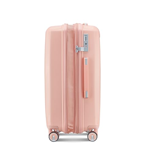 Hard Shell Luggage 4 Piece Sets, Lightweight Luggage Set with TSA Lock, Expandable Carry on Suitcase with Spinner Wheels Travel Set for Men Women (14/20/24/28) (Pink)2