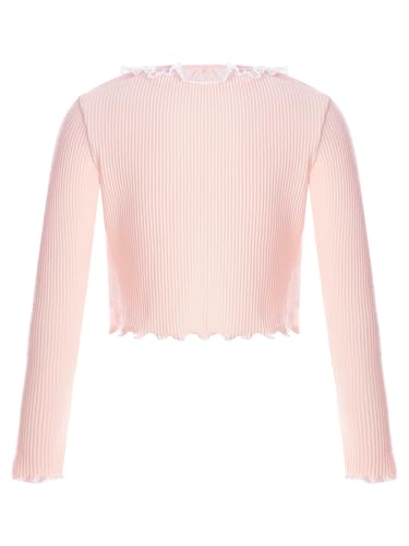 Kids Girls Ballet Dance Top Long Sleeve Warm Up Shrug Sweater Open Front Bolero Cardigan for Gymnastics2