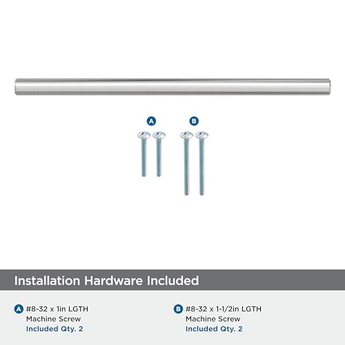 Image of Amerock 6-5 /16 inch Bar Pulls Stainless Steel Drawer Pull | 6-5 /16 inch (160mm) Center-to-Center Mounting Distance and 8-5 /8 inch Overall Length, Durable Stainless Steel Cabinet Hardware
