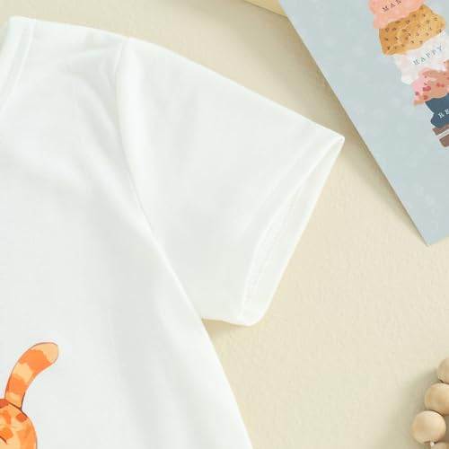 Summer T Shirt Cat Shirts for Girls Funny Graphic Tees for Kids Crewneck Top Size 1 to 8 Years Cute Spring Outfits4