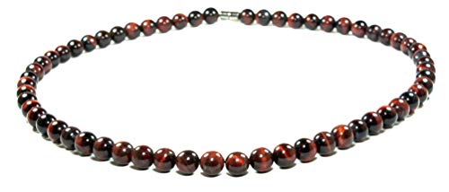Auras By Osiris Mens Necklaces Beaded Necklace Gemstone Jewelry 19/24/30 Inch Crystal Healing Necklace 6/8/10/12/14/16Mm Protection Stones (19, 07: 10Mm Red Tiger Eye) #TOP1