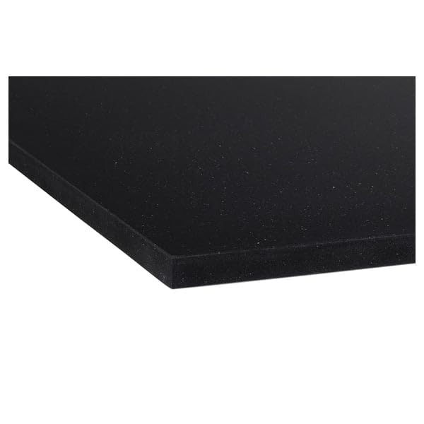 KASKER Plan de travail sur mesure, effet pierre noire/quartz, 1 m²x2,0 cm