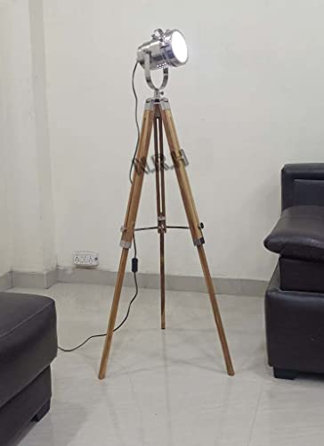 Trípode náutico Lámpara de pie Modelo Vintage Temático Spotlight Trípode con Decoración de Hogar y Oficina