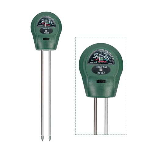 Bamworld 3-in-1 Soil Moisture Meter Soil PH Tester and Plant Moisture Meter Moisture Meter Plant for Gardening Lawn Farm Indoor Outdoor Plants No Batteries Required
