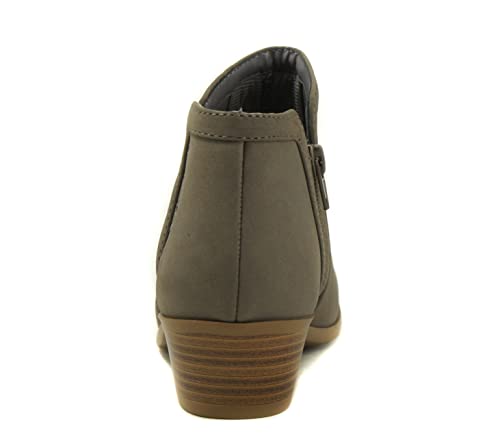 Image of Soda Women's Mug Round Toe Faux Suede Stacked Heel Western Ankle Bootie