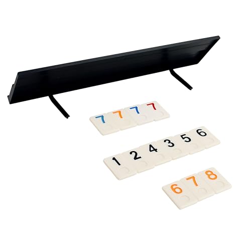 Juego de Rummy Cube con 106 fichas y 4 racks miniatura 6