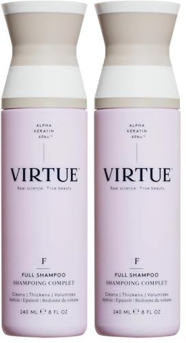 VIRTUE Full Sulfate Free Volumizing Shampoo Thickens Hair, Safe for All Hair Types, Color Safe (Pack of 2)
