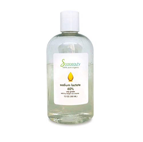 SODIUM LACTATE for Soap Making & Lotions | Organic 60% USP Pure Natural Preservative | Harder Bar of Soap, Bigger Yield, Faster Cure Time, Provides Moisture | Sizes 2 OZ to 7 LBS | 12 OZ