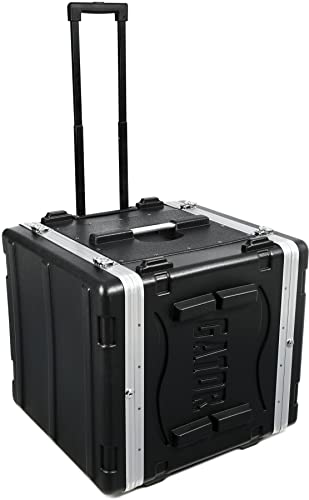 Gator Cases Lightweight Rolling Rack Case with Retractable Tow Handle and Recessed Wheels, 10U (GRR-10L)