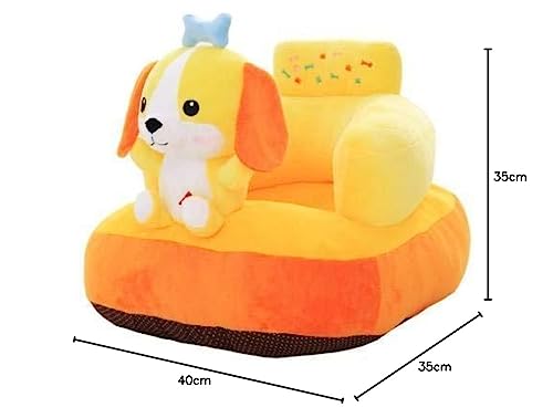 Image of Baby Cushion Sofa Seat or Rocking Chair | Soft Stuffed Animals Plush Cushion Couch | Sitting Stool for Kids | Birthday Gift Return Gift Seat (Use for 0 Year to 3 Year) (Yellow)