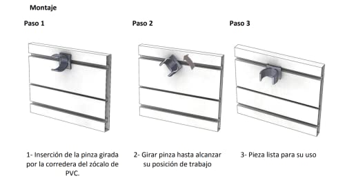 Miniatura 4 de Pinzas Para Patas, Clips De Fijación De Rodapiés Para Zócalos Con Riel Ganchos Cocina Plástico Aluminio 12