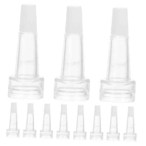 KICHOUSE 50pcs Essence Transparent Caps Cosmetic Vial Lid Plastic Transparent Vial Glass Bottle Cap Vial Bottle Plastic Cap