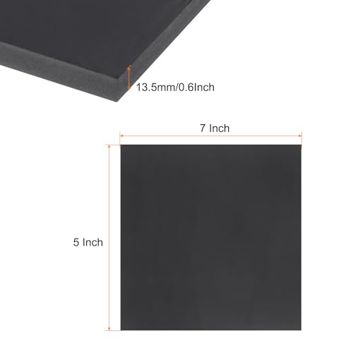 Image of Expanded PVC Plastic Sheet 0.6 inch Thick, 5 inchx7 inch Lightweight Rigid Foam Sheet, [for Crafts Signage Displays Digital Screen Printing] - Black / 1 Pcs