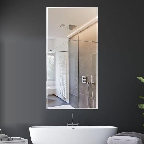 Image of Creative Arts n Frames 5mm Long Big Size 12X24 inch Beveled Smooth Edges Rectangular Wall Mount Mirror Home Decor Items (12x24 Beveled HD Mirror)