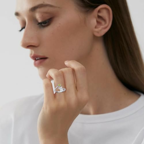 Bague en argent sterling 925 et pierre fine d'août PROESS - 2
