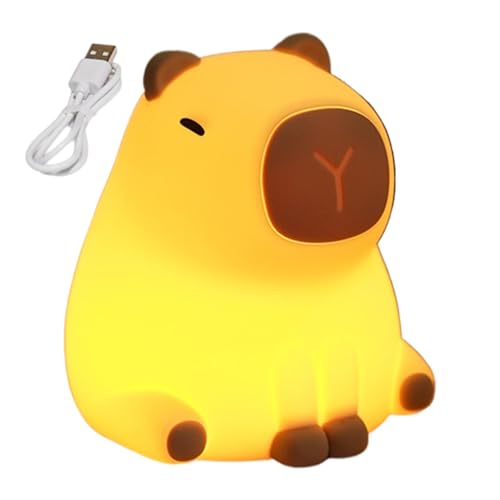 Lámpara Capybara – Luz nocturna recargable con diseño de animales lindos, luz de noche Capybara temática de animales, 3 ajustes de velocidad, luz nocturna LED para guardería, decoración de iluminación