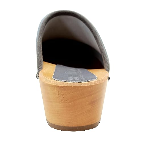 Image of Bjork Maja Wood Open Back Leather Clogs