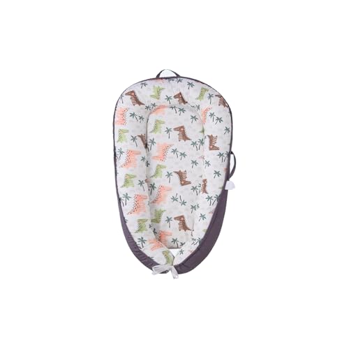 Image of Baby Lounger, Suitable for Infants Over 12+ Months.Portable Infant Lounger, Soft Baby Lounger, 100% Cotton Breathable, Baby Floor Seat for Home & Travel - Grey Leaves
