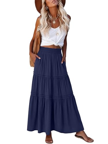 ANRABESS Maxi Skirt for Women Casual High Waisted...